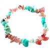 Elastic Bracelet with Pearl Chips In Strawberry Quartz and Amazonite - 50mm