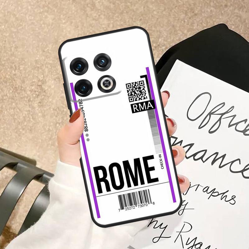 

Air Tickets City Label Bar Code Case For OnePlus 15 15R 13R 13 13T 12 12R 11 10 Pro 10T 8T Nord 5 CE 3 2 4 Lite N20 N30 Cover OnePlus 10T