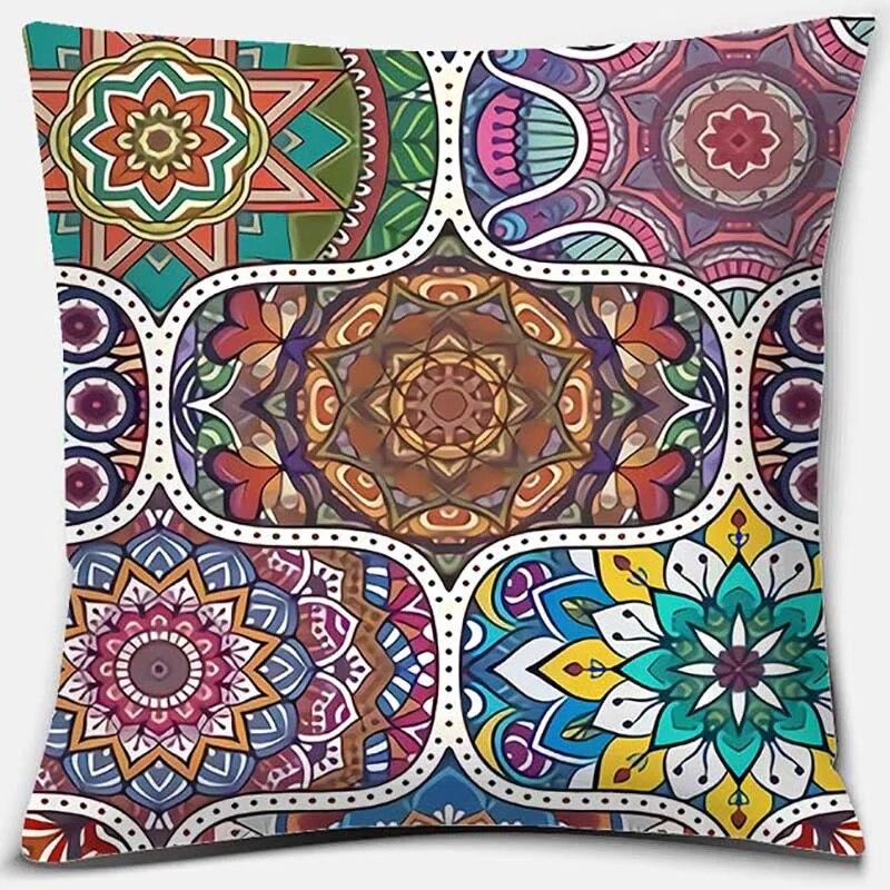 Mandala Series Pattern Pillowcase Square  Home Office Furnishing