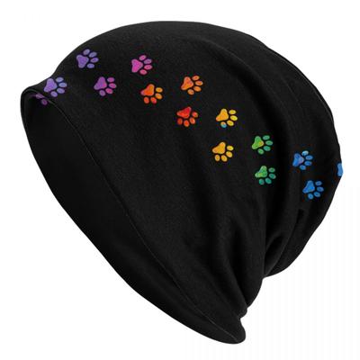 Colorful Dog Paw Skullies Beanies Caps Fashion Winter Warm Unisex Women Knitting Hat Adult Unisex Bonnet Hats