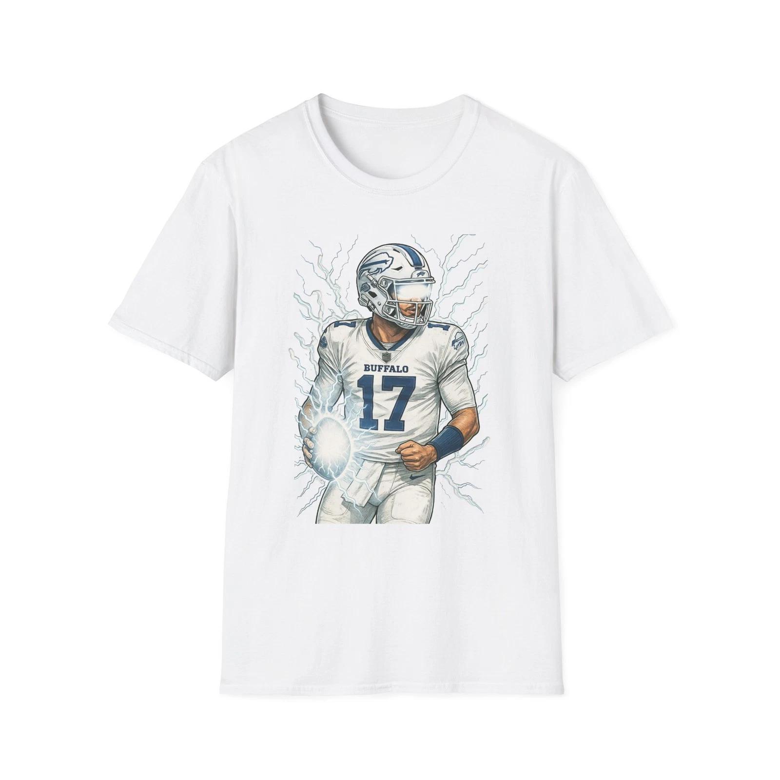 Men s and Women s T-shirts Buffalo Bills Josh Allen Electric Unisex Softstyle T-Shirt, NFL Football Tee, XXL