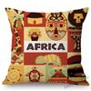 Geometric Africa Ethnic Design Pattern African Mask Traditional Wild Animals Design Sofa Pillow Case Cotton Linen Cushion Cover