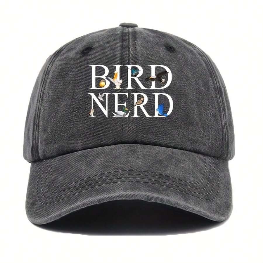Unisex Retro Bird Nerd Baseball Cap Adjustable Soft Duckbill Hat For Outdoor Casual Wear