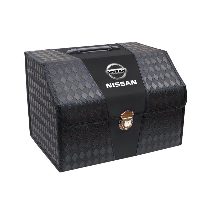 Nissan Car Trunk Leather Storage Box Foldable Auto Organizer Bag For Nissan Qashqai Juke Pulsar Sentra p Altima Patrol Micra Rogu