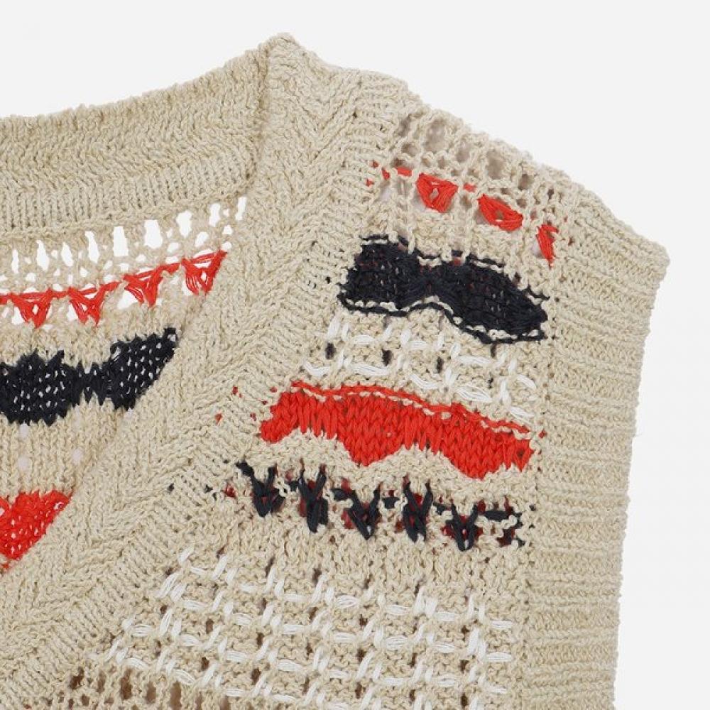 Thursday Island V Neck Color Block Knit Vest t262mVt139w