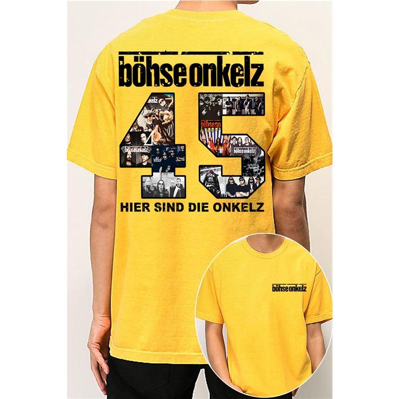 

Футболка на 45-ту річницю концерту Böhse Onkelz Чоловіки Жінки Оверсайз Унісекс Бавовна High Street Harajuku Жіночий Чоловічий Зручний одяг M темно-синього кольору