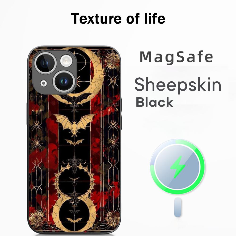 Super cool vampire fashion pattern design Phone Case For iPhone 17 16 15 14 13 12 Plus Pro Max High-end Luxury Magsafe Sheepskin