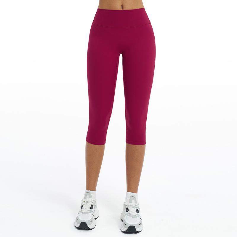 Capri do jogi z wysokim stanem unoszące pośladki: Damska odzież do biegania i fitnessu wyszczuplająca