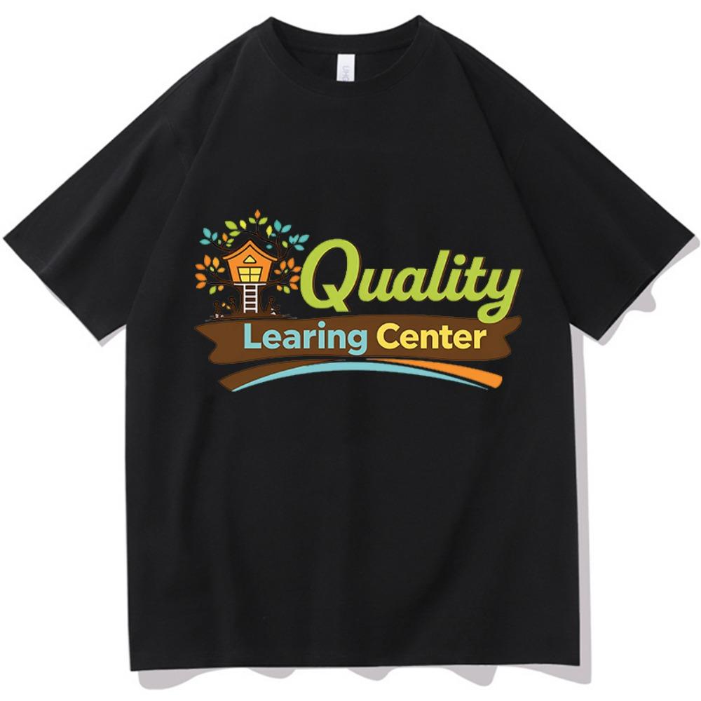 Quality Learning Center Print Tshirt Unisex Streetwear Short Sleeve Cotton Loose Male Tshirts Fashion Casual Game Graphic Tops