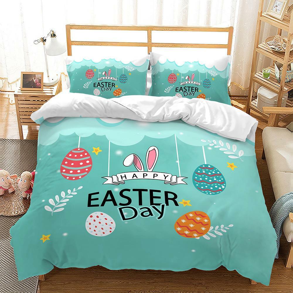 Happy Easter Doona Quilt Duvet Cover Set Pillowcase Single Double Queen Size Bed