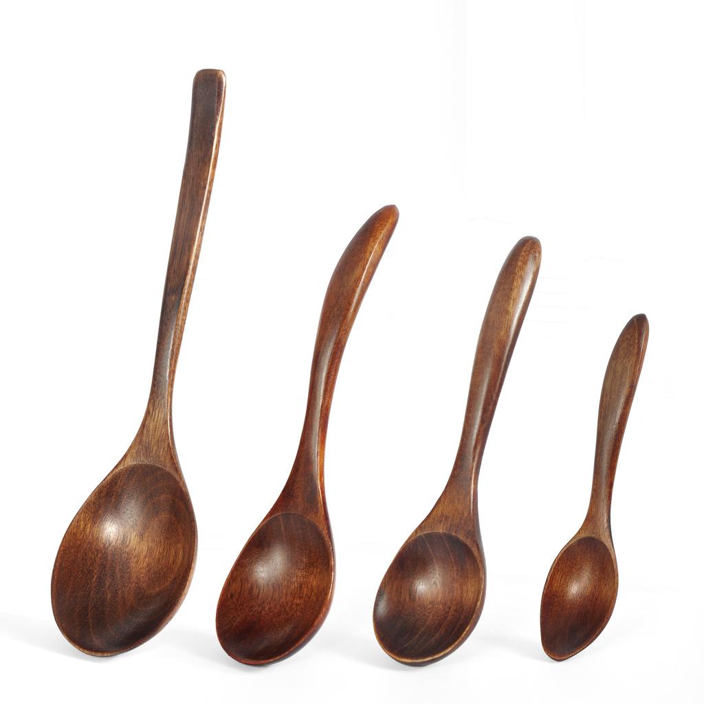Fashion Wooden Spoon Soup Spoon Ramen Spoon Japanese-style Wooden Rice Spoon Household Solid Wood Spoon Porridge Spoon