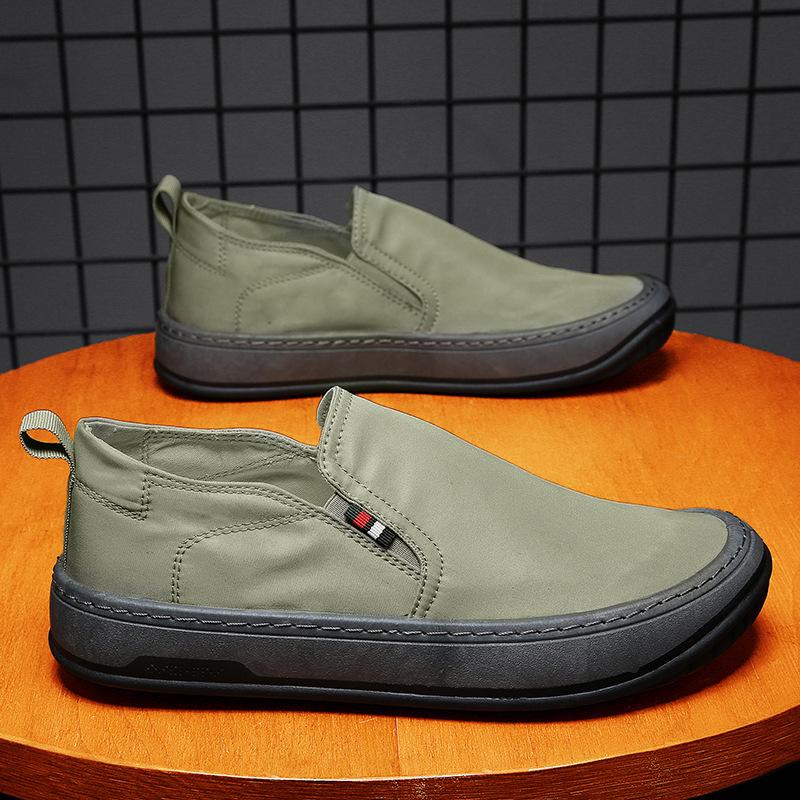 

Men s shoes 2025 summer new breathable ice silk sports and leisure shoes one-pedal lazy shoes versatile men s canvas shoes 44 сірий колір