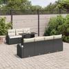 VidaXL Ensemble de canapé jardin 8 pièces avec coussins noir poly rattan 3348583