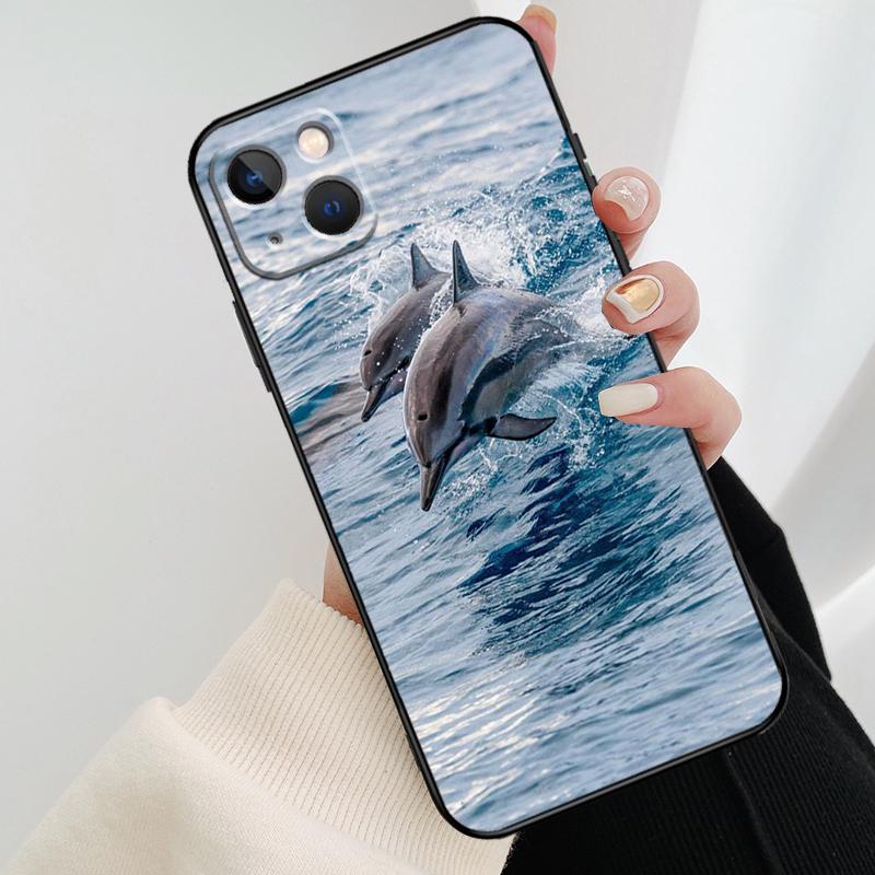 Cute Dolphin Ocean Phone Case For iPhone 17 Pro Max 15 14 13 11 12 16 Pro Max mini 15 16 Plus 16e 17 Air Cover