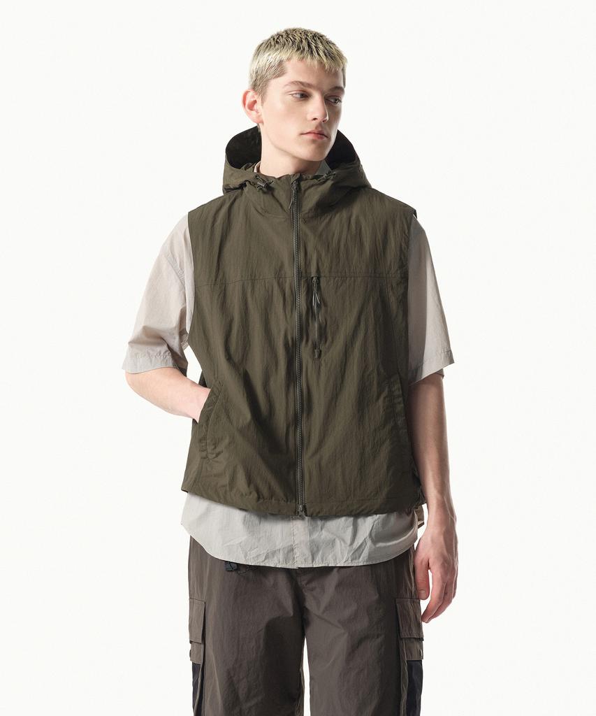 Musinsa Standard [City Leisure] Hooded Vest [Olive Green]