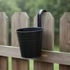Balcony Railing Planter Bucket Hanging Iron Pot Versatile Use Flower for