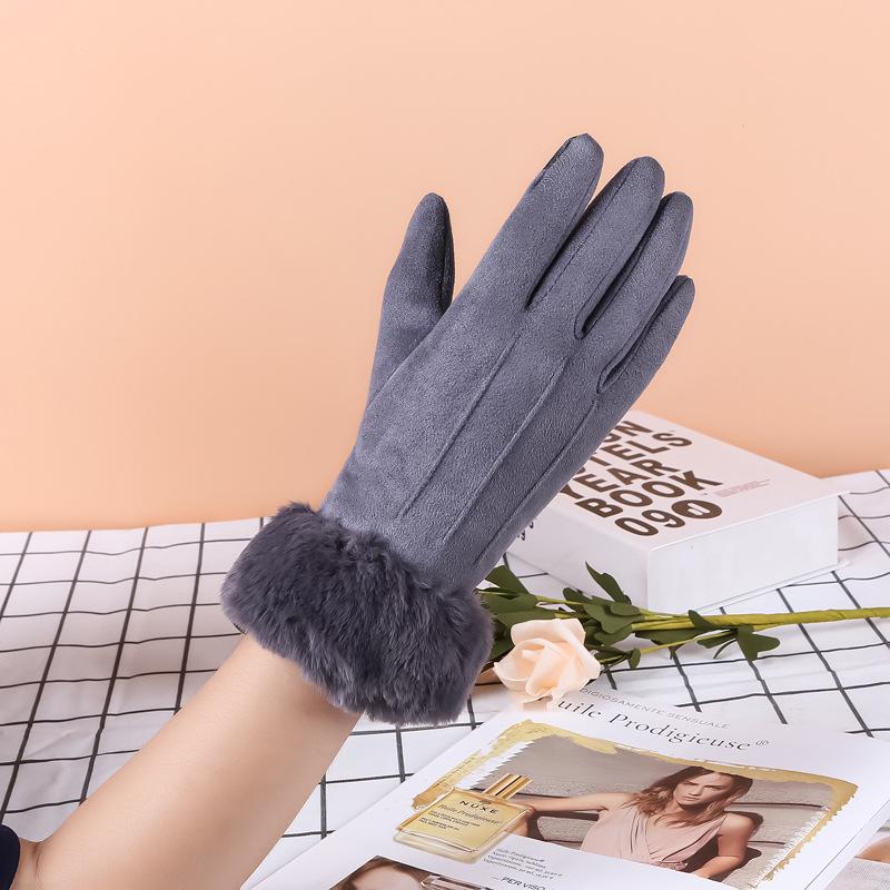 Men's and Women's Thick Plus Velvet Leather Gloves: Windproof, Non-slip for Cycling and Motorcycling