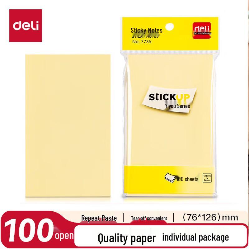 Deli Light Yellow Sticky Notes