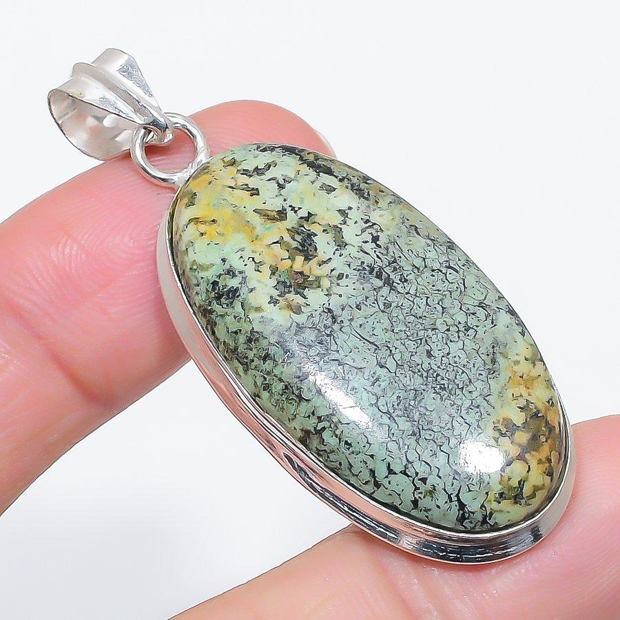 

Натуральная тибетская бирюза 925 стерлинговое серебро ювелирная подвеска 2,21 y0A34