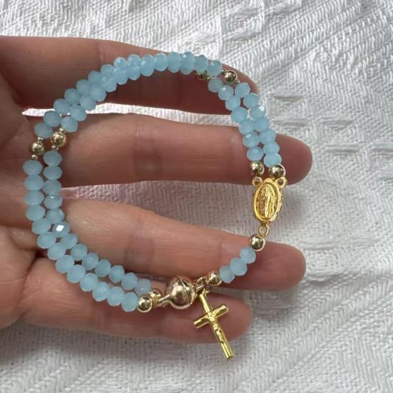 Rosary Bracelet Magnetic Closure Handmade Christian Prayer Beads Bracelet Lightweight Easy To Wear Spiritual Bracelet Jewelry Gift