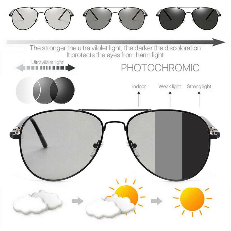 Sunglasses Polarized Photochromic Goggles Men Driving Fishing Transition Glasses