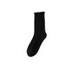 Japanese & Korean Style Ruffle Lace Mid-Calf Socks - Retro Vertical Stripe Design for Women