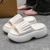 Fashion Thick Bottomed Sandals for Women's Summer Outdoor Wear Solid Color New High Heels Anti Slip Soft EVA Material Beach Slippers