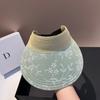 Beach Straw Woven Sunshade Hat Rhinestone Embroidered Sun Hat Fashionable Leisure Vacation Foldable Women's Empty Top Hat