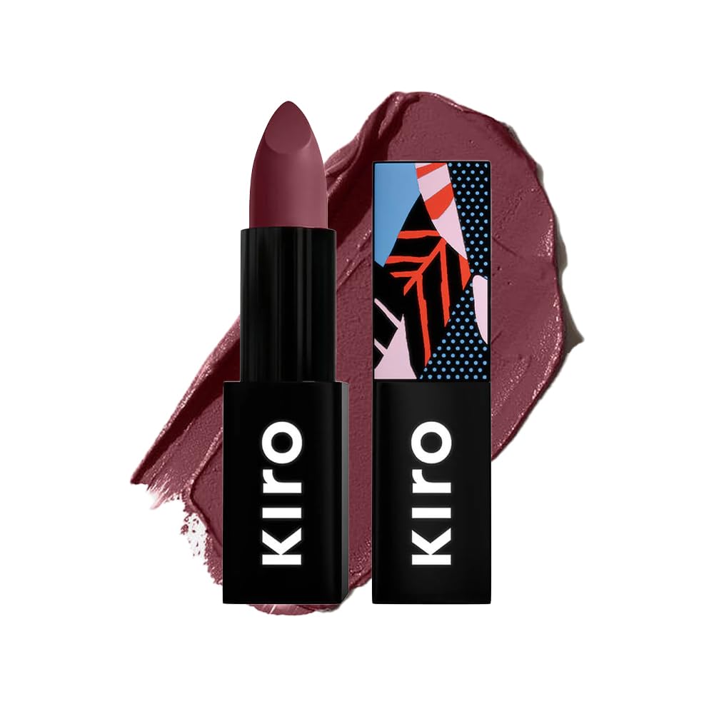 

Kiro Moist Matte Lipstick - Lunar Berry (Deep Grape), 4.2g | Super-Pigmented, Long-Lasting, Moisturizing, Non-Drying, Non-Feathering, Smudge Proo