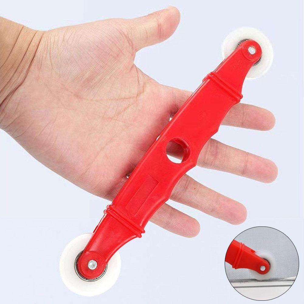 1Pcs Hand Crank Nylon Screen Rolling Tool Double Head Red Screen Spline Repair Roller Plastic Hand Spline Roller