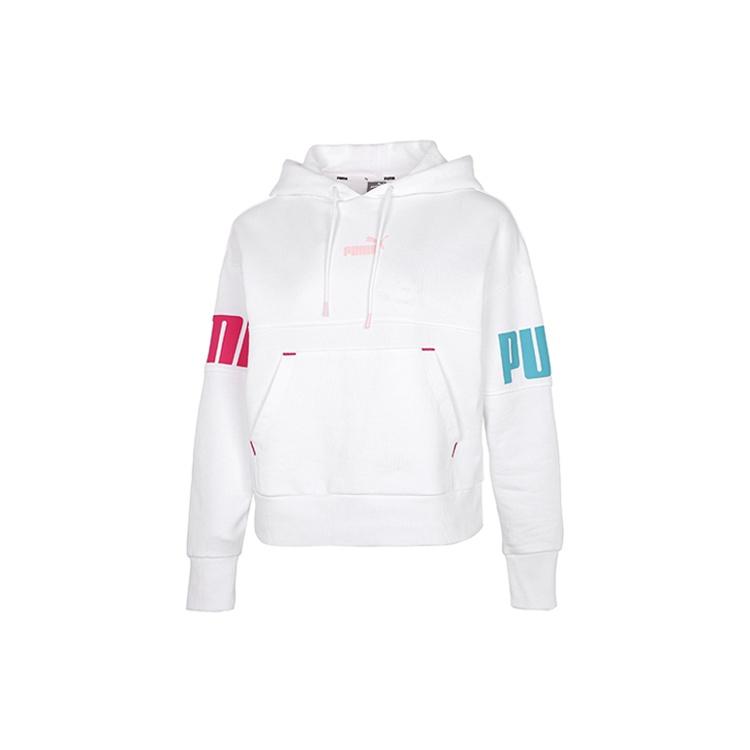 (WMNS) PUMA Contrasting Colors Alphabet Logo Pattern Loose Hoodie White Women s 670957-02 S