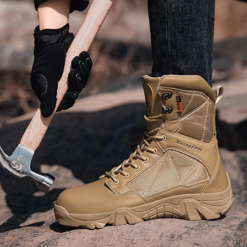 Outdoor Hiking Shoes Men Comfortable Wear-resistant Combat Boots Men Thick-soled Shock-absorbing Casual Ankle Boots Men