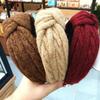 Gestricktes Knoten-Stirnband Koreanisches Stirnband Retro Hochwertig Gedrehtes Woll-Kopfschmuck Einfache Haarnadel mit breiter Krempe