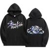 Stray Kids Run‑It Tour Hoodie, Tai‑Chi Ozeanwelle Logo Beidseitiger Druck Übergroßer K‑Pop Fan Pullover mit Kapuze