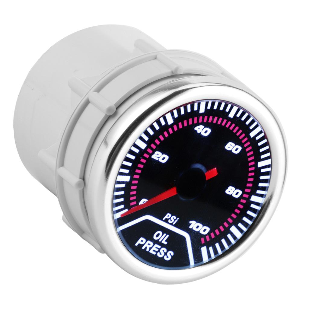 Manometru LED Presiune Ulei 52mm2in 0100PSI Metru cu Senzor Potrivit pentru Mașini cu 12V 468 Cilindri