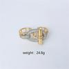 18k Gold Plated Copper Zircon OT Buckle Necklace Bracelets Ring Earring For Women Party Banquet Jewelry Set Accessory