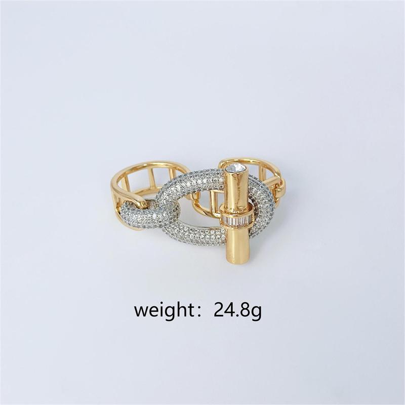 18k Gold Plated Copper Zircon OT Buckle Necklace Bracelets Ring Earring For Women Party Banquet Jewelry Set Accessory