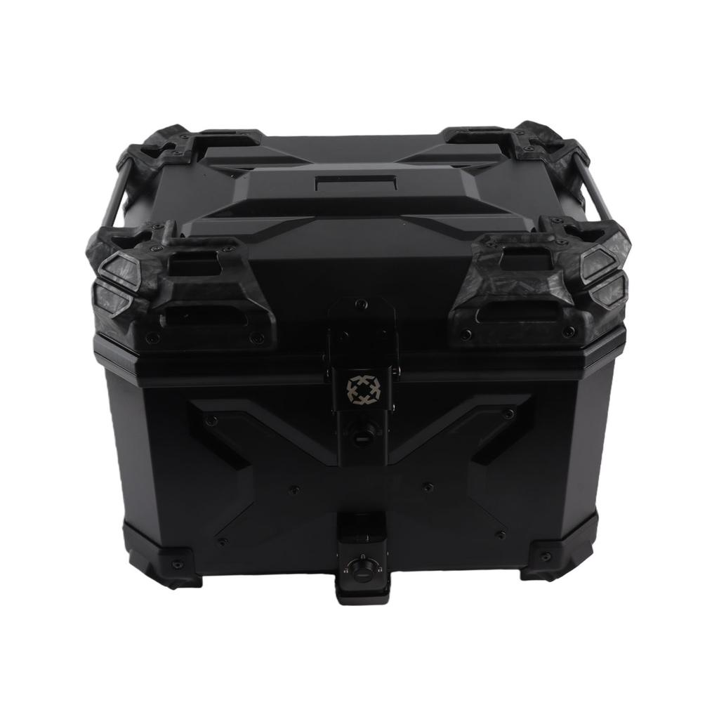 Motorcycle Rear Case 45L Water Resistant with Theft Proof Lock System Universal Motorcycle Tail Trunk Box Black