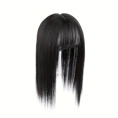 35 cm Perückenteil, glattes Haar, Topper, Haarteil, rutschfest, Clip in, Damen, Pony, Pony, natürliche Haarverlängerungen, Perücke