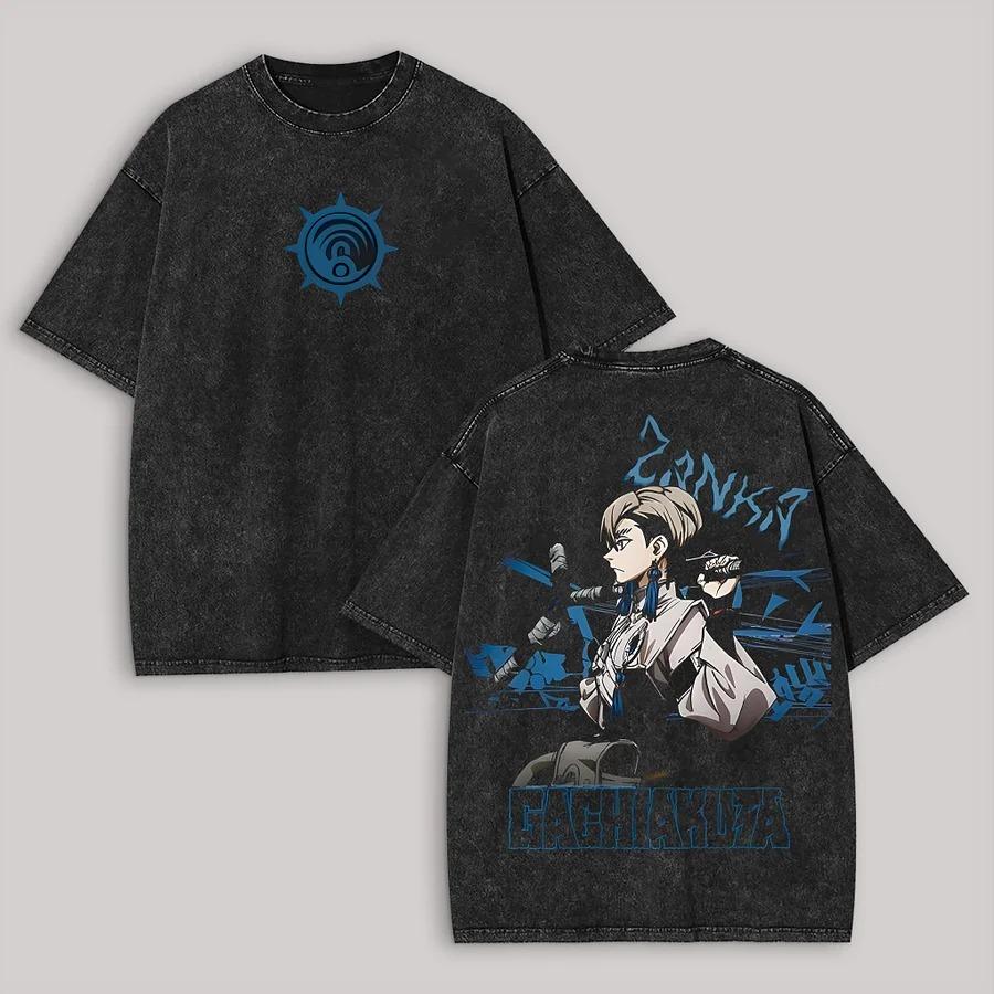 

Japanese hot Anime Gachiakuta Washed TShirt Unisex personality Clothes Oversized Suitable for all seasons Couples high quality S
