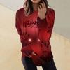 Damenmode Langarm Pullover Sweatshirt Casual Tee Halloween Bedrucktes Loose Top