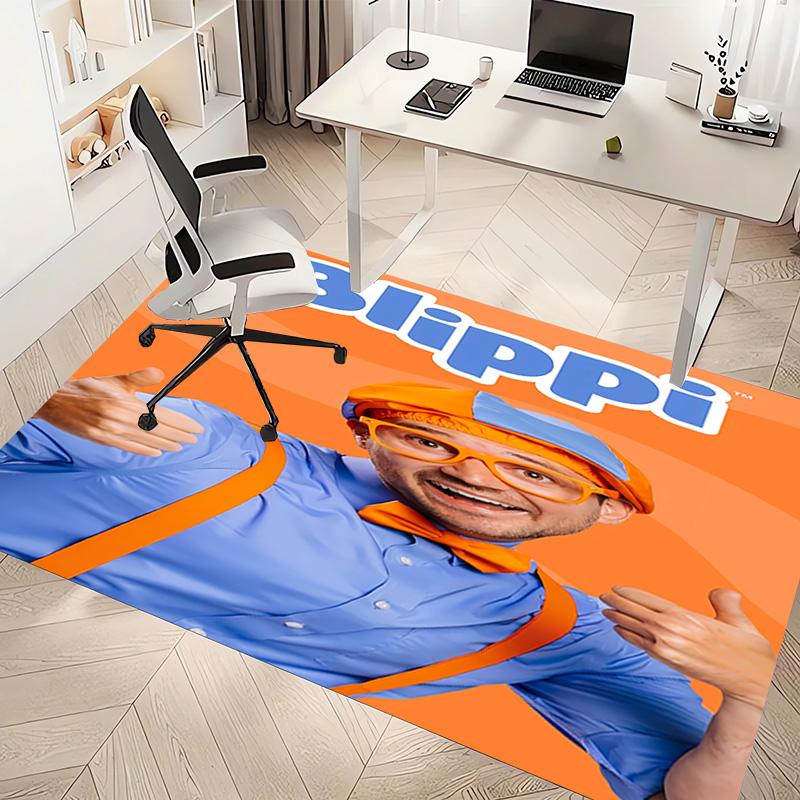 1pc Blippi Print Area Rug - Soft, Washable Non-Slip Indoor Mat, Living Room, Home Office Decorative Rug,Office Decorative