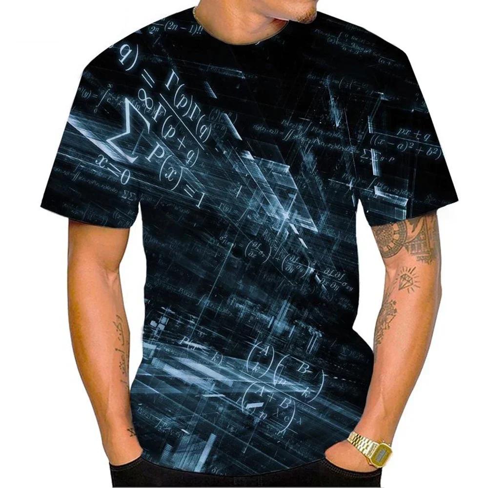 Letní móda Nové matematické vzorce 3D potisk Tričko Číslo Kulatý výstřih Krátký rukáv Rovnice Unisex Dětské Horký prodej Ležérní top