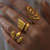 Stainless Steel Geometric Twist Lines Opening Rings for Women Men Personality Charms Waterproof Rings Banquet Jewelry Wholesale
