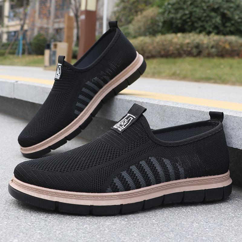 Fashion Hot Men's Shoes Mesh Casual Shoes Lightweight Outdoor Running Shoes Fashion Cloth Shoe Slip on Soft Sole Male Sneakers Zapatos
