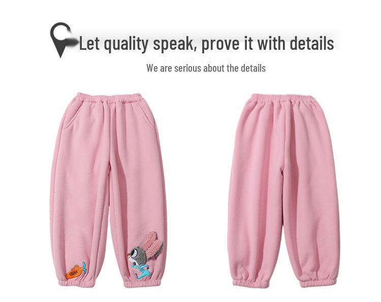 Mädchen Fleecegefütterte Hasen-Sweathose für Frühling & Herbst - Vielseitige, Dicke Winterhose für Babymädchen