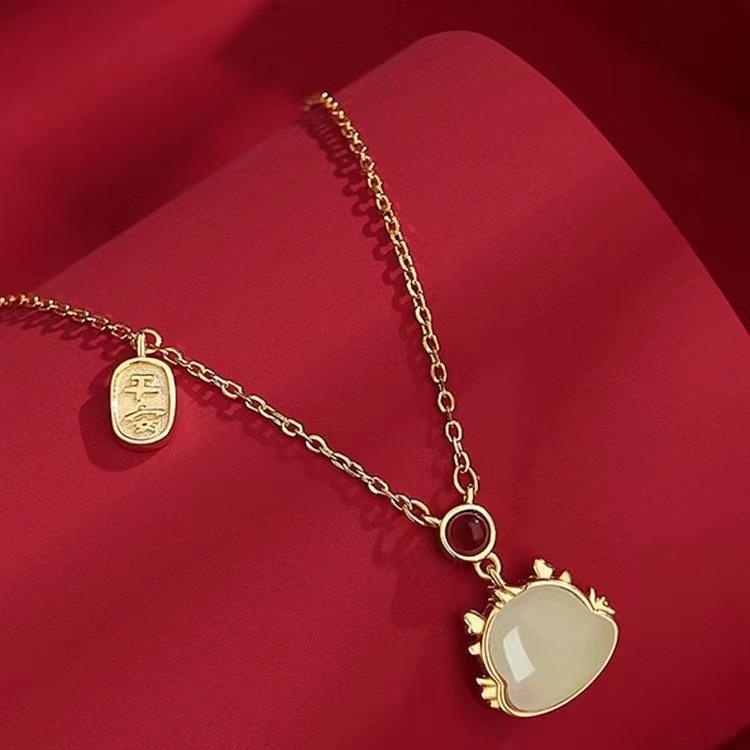 

Ожерелье из милого дракона из нефрита Хотан, новый подарок для девочек