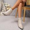 Martin boots new comfortable pointed side zipper thick heel high heel short boots in autumn and winter