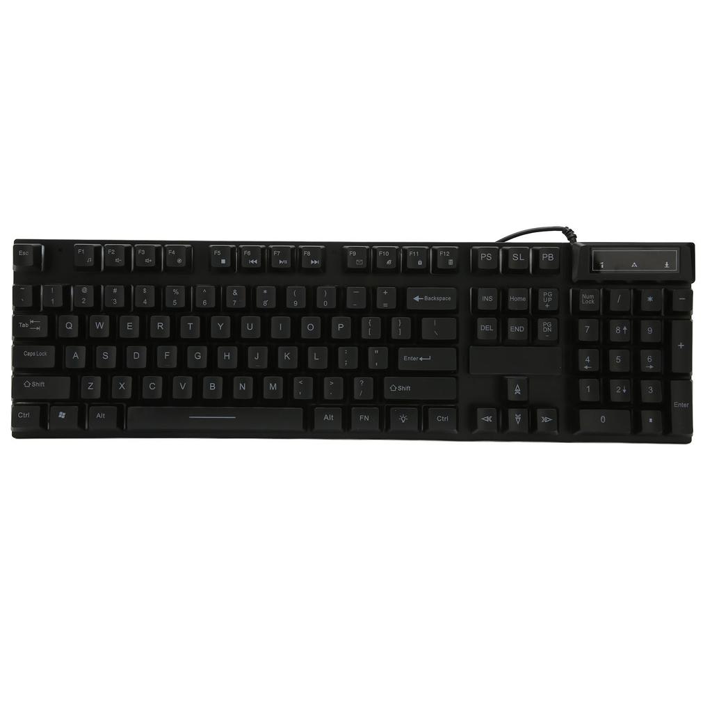 Gaming Keyboard Wired 104 Keys Ergonomic Backlight USB Keyboard for for Home Office Laptop Work GamingBlack