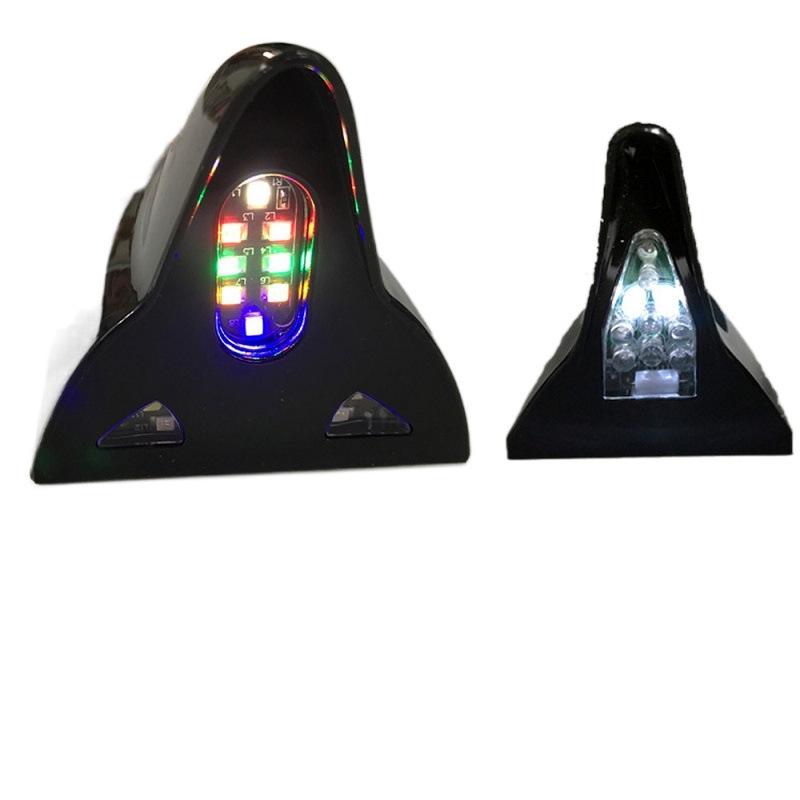 Colorful Shark Fin Solar-Powered Car Roof Antenna Light with Magnetic Tail Wing